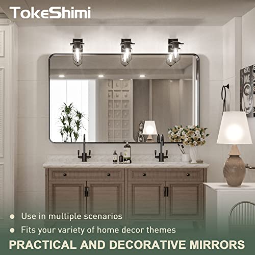 48 x 30 Inch Wall Mirror Black Bathroom Vanity Mirror