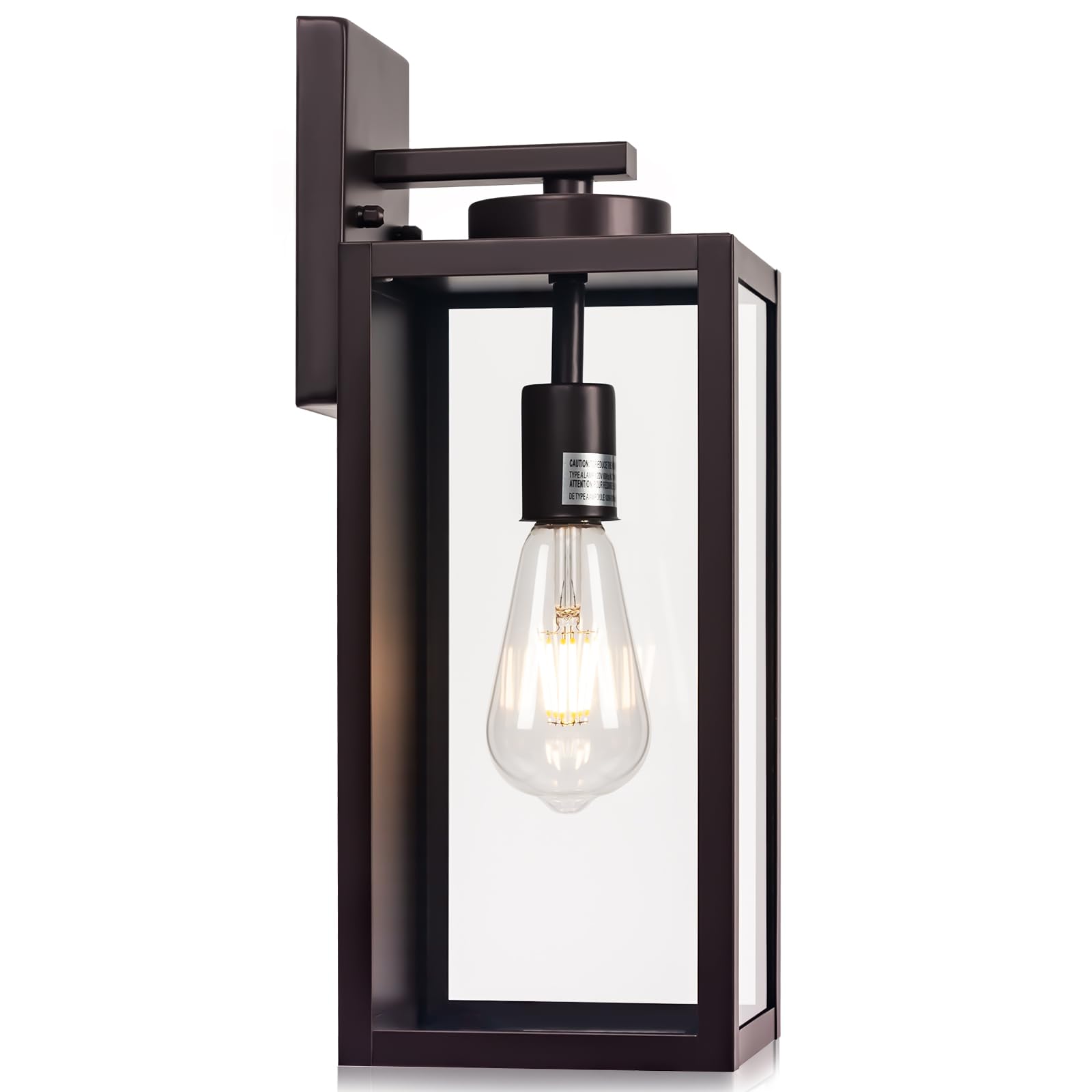 Oil-Rubbed Bronze Wall Light Fixture, Large 16" ORB Exterior Wall Lantern