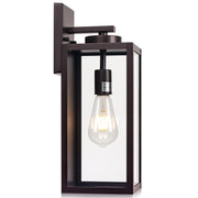 Oil-Rubbed Bronze Wall Light Fixture, Large 16" ORB Exterior Wall Lantern