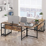 70 Inch Modern L-Shaped Desk with Bookcase