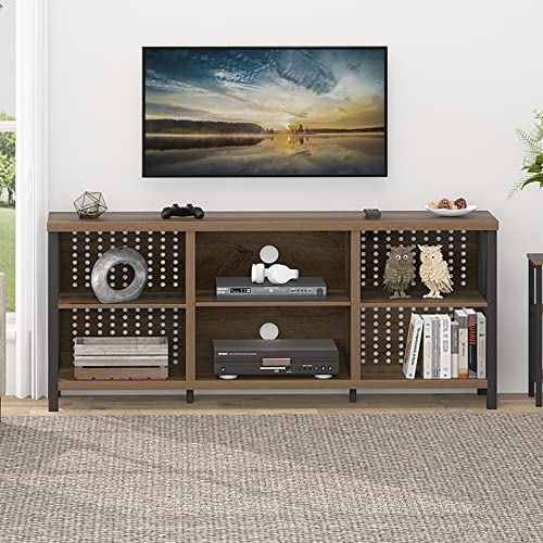 Rustic TV Stand, Industrial Entertainment Center for 70 Inch TV