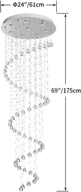 Modern K9 Crystal Spral Raindrop Chandelier Lighting Flush