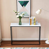 42”Faux Marble Console Table, Snack Entryway Table, Entrance Sofa Table