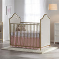 Piper Upholstered Metal Crib, Gold