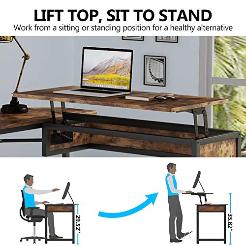 L Shaped Desk with Lift Top