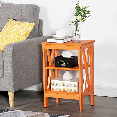 Side End Table with Storage Shelf Nightstands