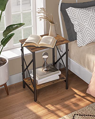 Small Side Table, End Table with Storage Shelf