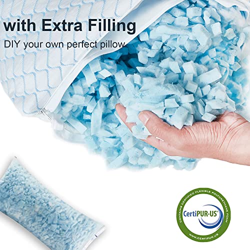 Cooling Bed Pillows for Sleeping 2 Pack Shredded Memory Foam