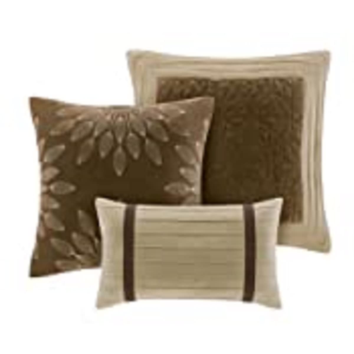 Palmer Comforter Set-Luxury Faux Suede Design, Striped Accent, All Season Down Alternative Bedding