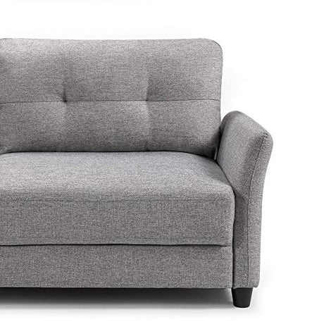 Ricardo Sofa Couch / Tufted Cushions / Easy, Tool-Free Assembly, Soft Grey