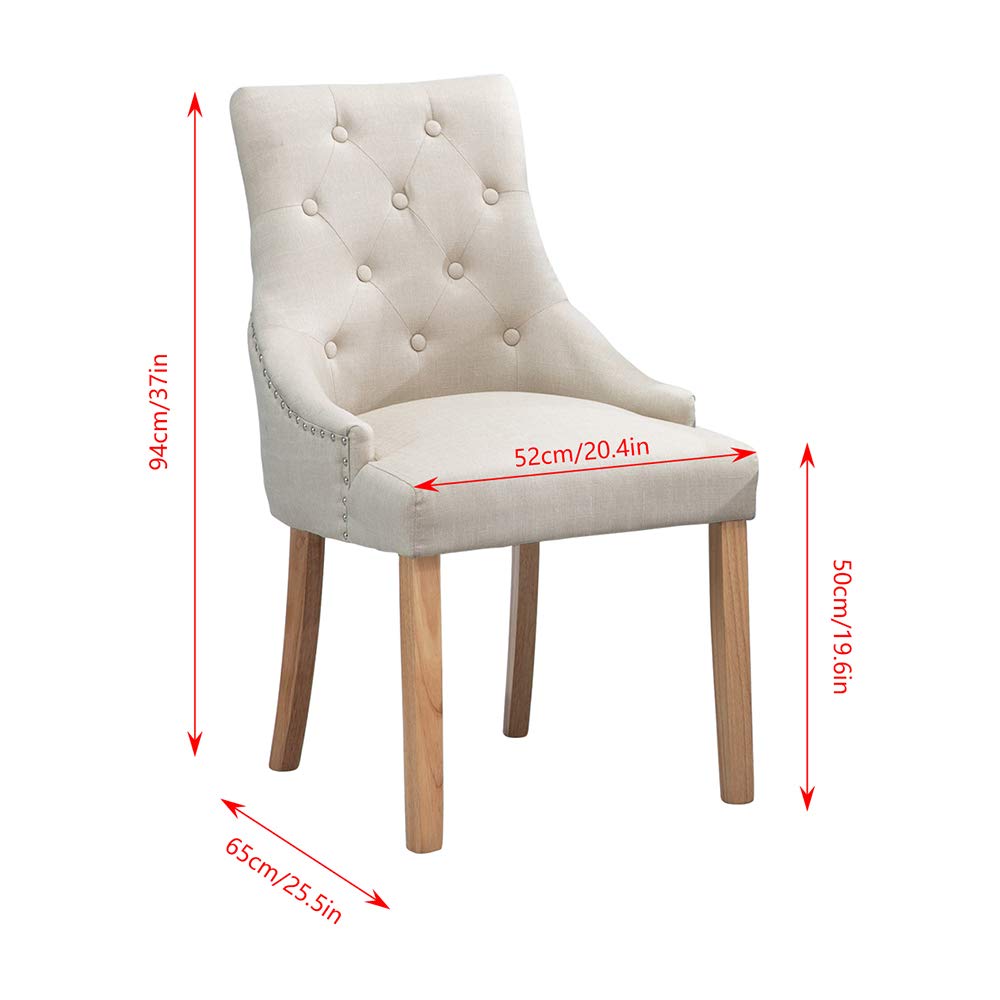 Set of 4 Beige Dining Room Armchairs Only