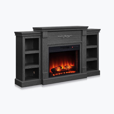 Electric Fireplace Heater Mantel TV Stand & Media Entertainment Center