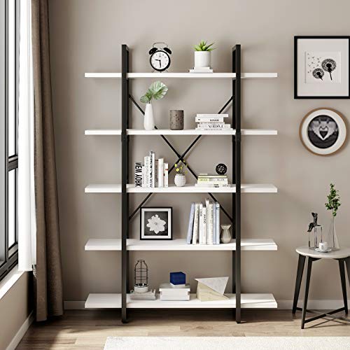 5 Tier Bookcase, Artsy Modern Bookshelf