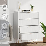 Aobafuir 4 Drawer Dresser, Drawer Chest, Tall Storage Dresser Chest Cabinet Organizer Unit