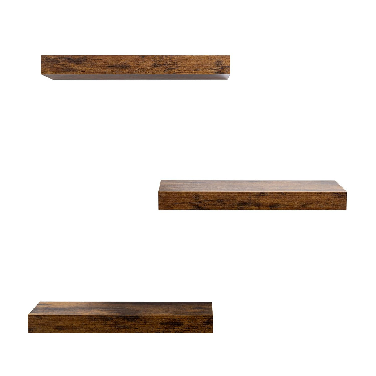 Floating Shelves, Stylish Rustic Wooden Wall Shelves with Invisible Brackets, Versatile