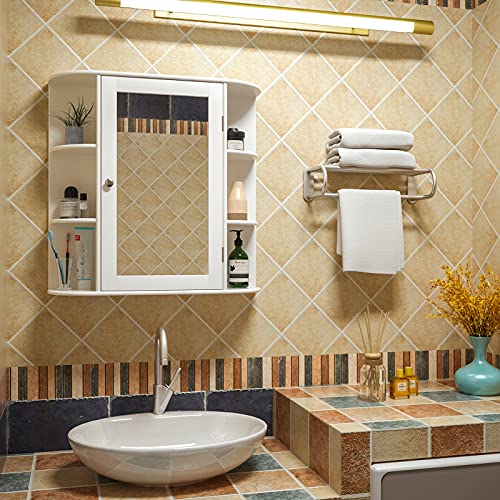 Bathroom Medicine Cabinet with Mirror, Wall Mounted Bathroom Storage Cabinet