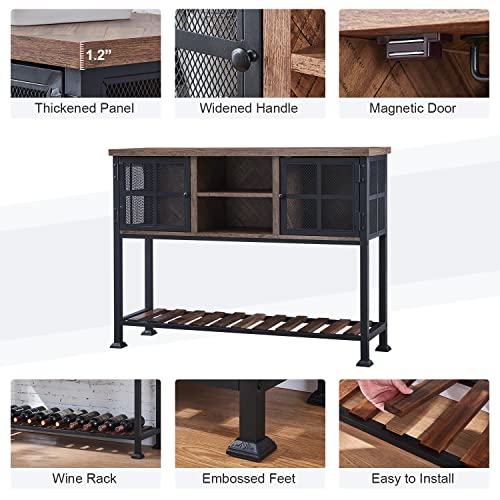 Entryway Table Industrial Sofa Console Table for Entryway Rustic Buffet Sideboard