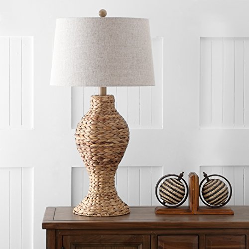 Seagrass Weave LED Table Lamp Coastal Cottage Bedside Desk Nightstand Lamp