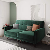 Tufted Velvet Fabric Loveseat Living Room 2 Seater Sofa Upholstered Loveseat Sofa