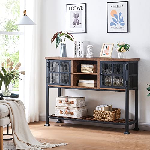 Entryway Table Industrial Sofa Console Table for Entryway Rustic Buffet Sideboard