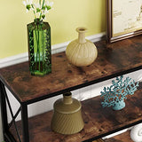 70.86 Inch Rustic Console Sofa Table with Open Shelf