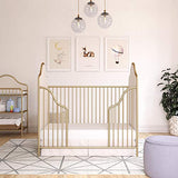 Luxury Gold Convertible Baby Crib – Adjustable Heights & Toddler Bed Option | Sturdy Metal Frame & Faux Velvet Upholstery