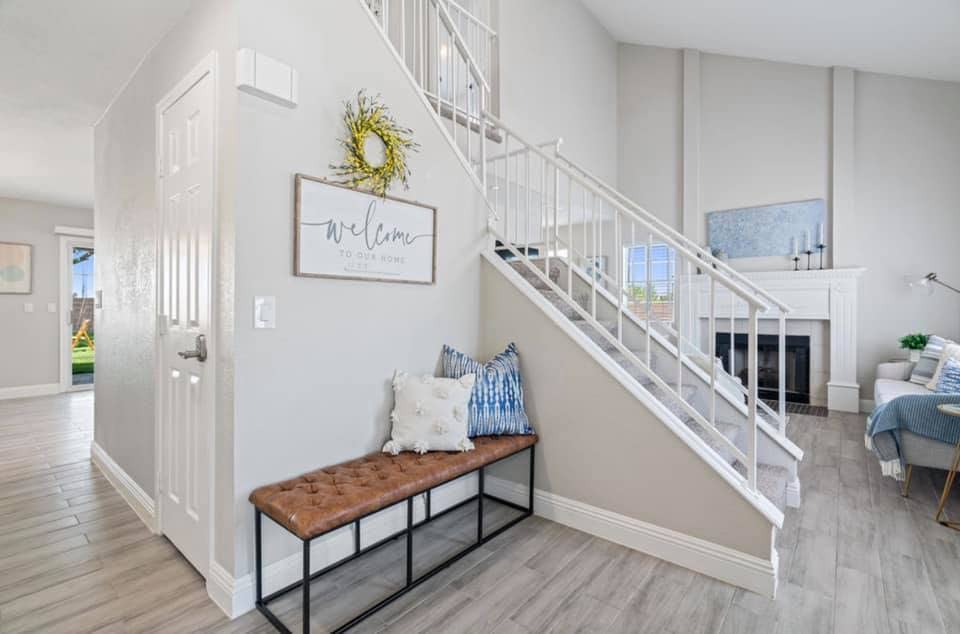 Faux Leather Button Tufted Decorative Bench with Metal Base, Brown