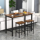 Bar Table and Chairs Set, 47.2 Inch Bar Table Set, Bar Height Table