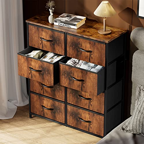 Dresser for Bedroom Drawer, Drawers Fabric Storage Tower with 8 Drawers