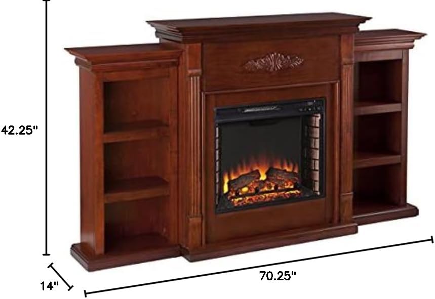 Tennyson Electric Bookcases Fireplace