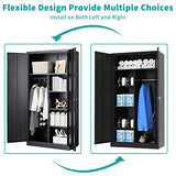 Steel Combination Storage Cabinet with 4 Shelves, 2 Lockable Doors