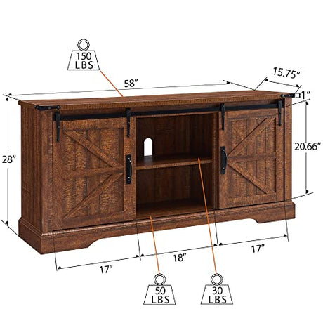 Farmhouse TV Stand for 65 Inch TVs