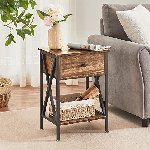 Modern Versatile Nightstands X-Design Side End Table Night Stand Storage Shelf