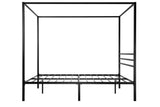 Full Size Metal Canopy Bed Frame, Modern Four-Poster Platform Bed Frame