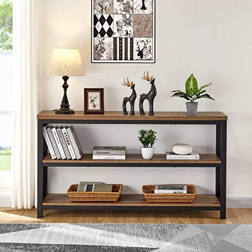 Industrial Console Table for Entryway, Wood Sofa Table