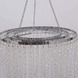 Modern Chrome Beaded Hanging Chandelier (W10.25 x H20”)