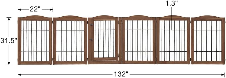 Extra Wide Dog Gate and Pet Playpen, Free Standing Tall Dog Fence