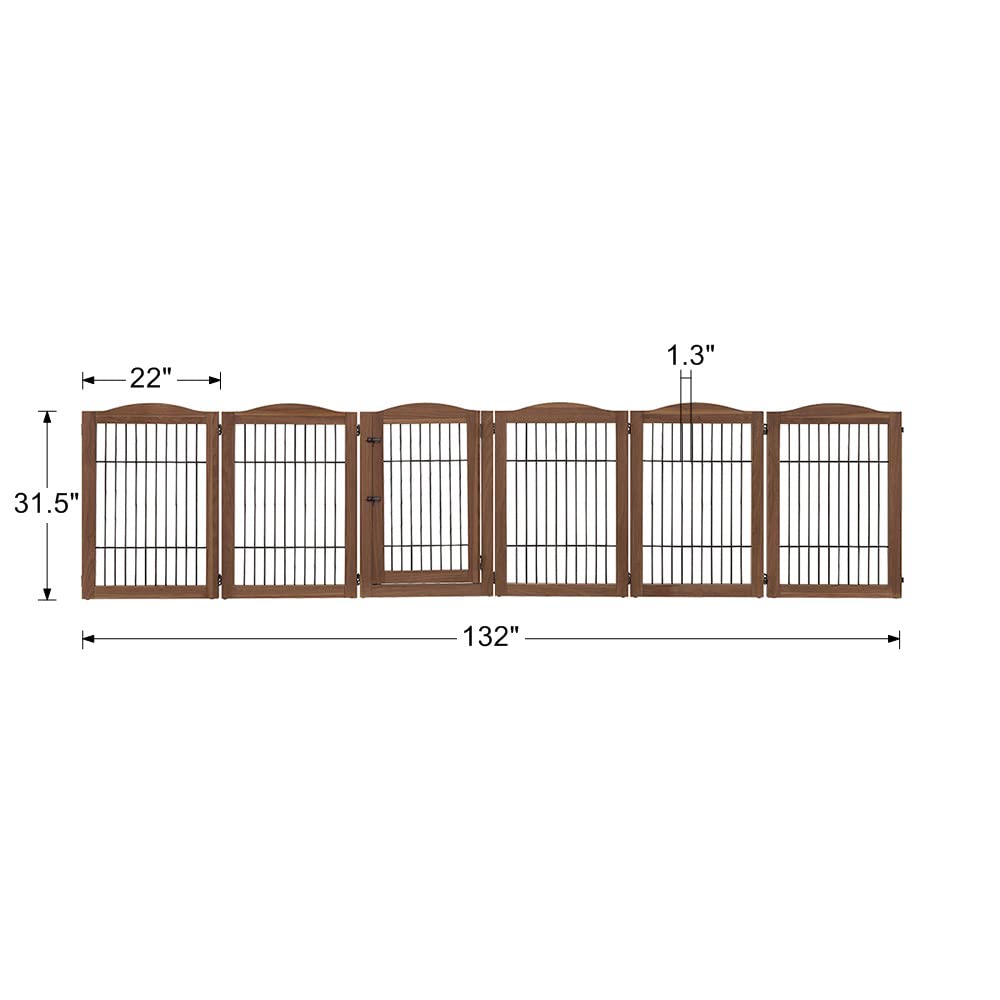 Extra Wide Dog Gate and Pet Playpen, Free Standing Tall Dog Fence