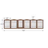 Extra Wide Dog Gate and Pet Playpen, Free Standing Tall Dog Fence