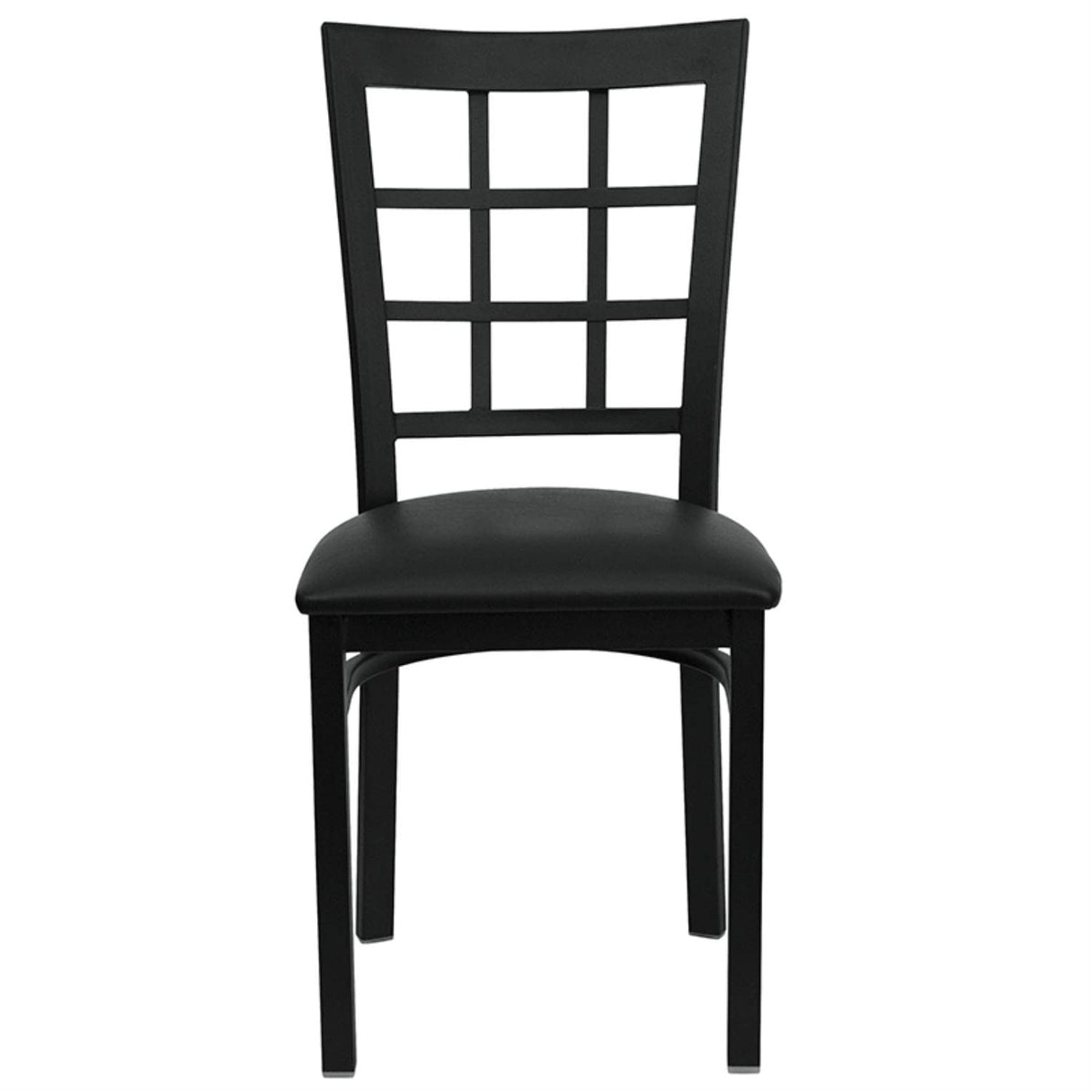 HERCULES Series Black Window Back Metal Restaurant Chair