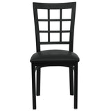 HERCULES Series Black Window Back Metal Restaurant Chair