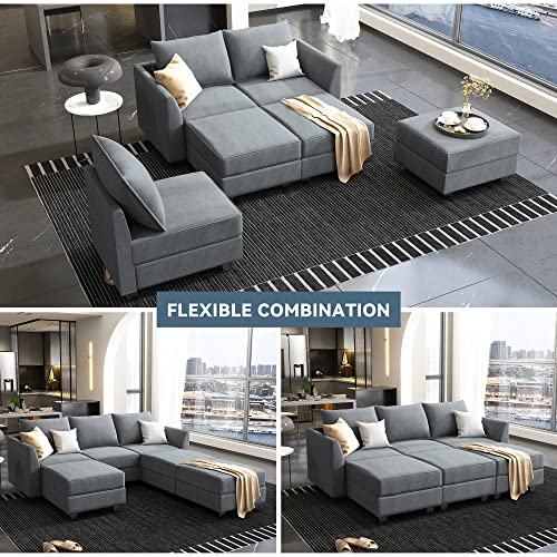 Modern Modular Sectional Sofa Sleeper Couch Living Room U Shape Sofa Couch