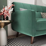 Tufted Velvet Fabric Loveseat Living Room 2 Seater Sofa Upholstered Loveseat Sofa