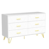 White Dresser, Modern Dresser for Bedroom, 6 Drawer Handles