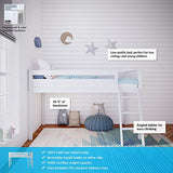 Low Loft Bed, Twin Bed Frame For Kids, White