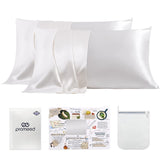 White Silk Pillowcase 2 Pack for Hair and Skin, Both Sides 23 Momme Mulberry Silk