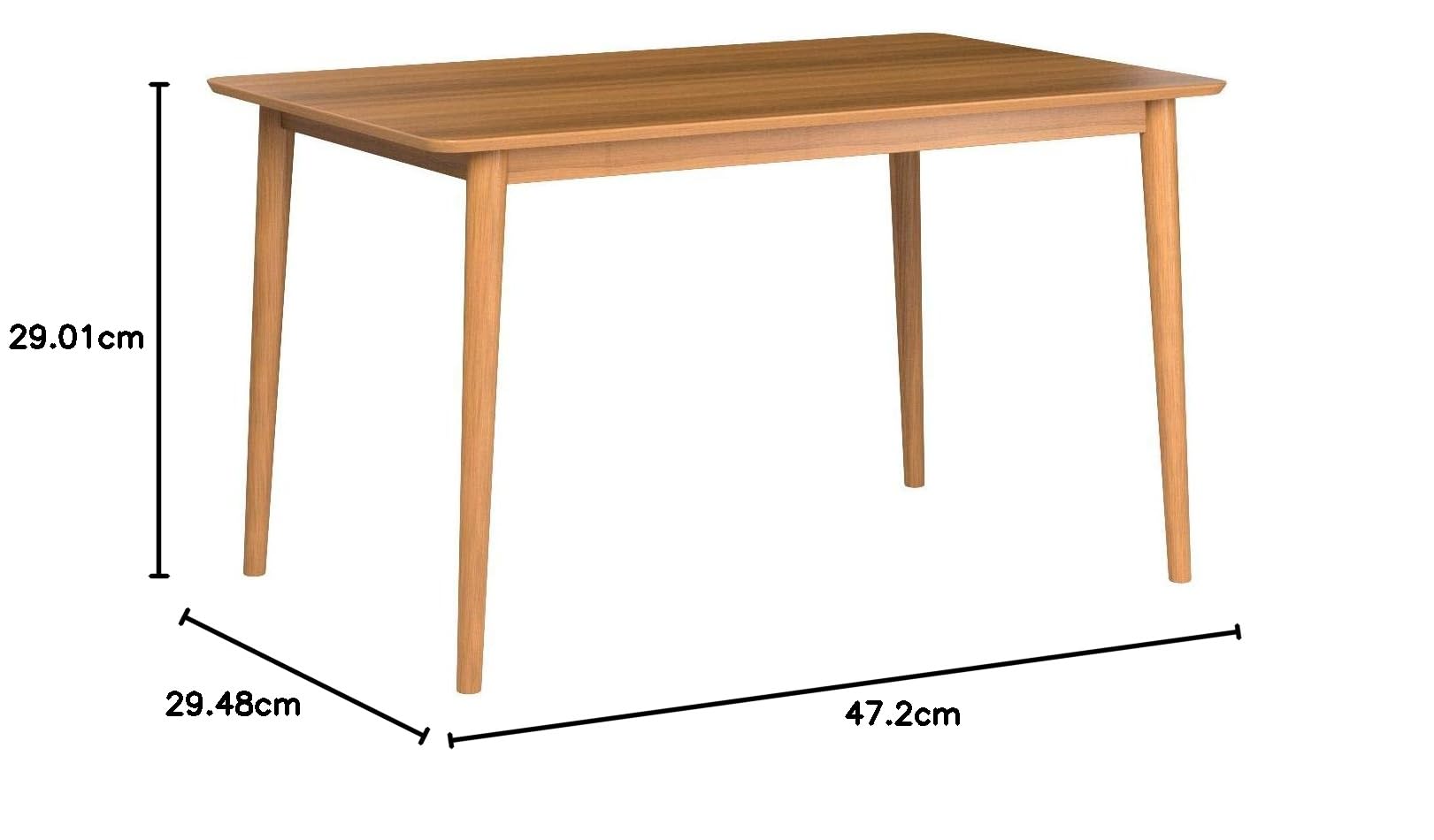 47 Inch Dining Table, Solid Wood Kitchen Desk, Natural Brown
