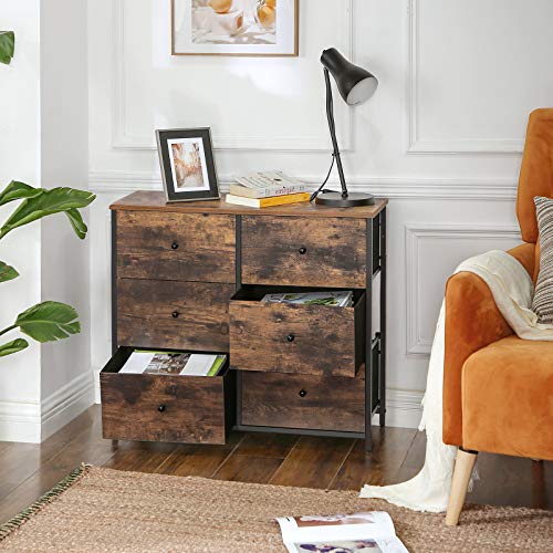 Dresser for Bedroom, Chest of Drawers, 6 Drawer Dresser