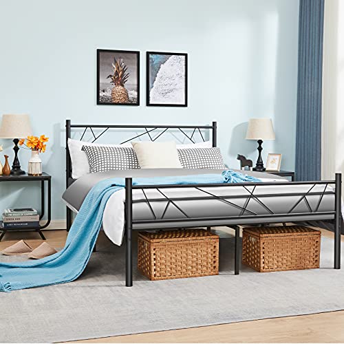 Queen Bed Frame with Headboard, Upgarded 14 Support Leg Bedframe Metal Platform