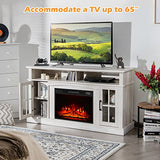 Fireplace TV Stand for TVs Up to 65 Inch, Electric Fireplace TV Console w/Remote Contro